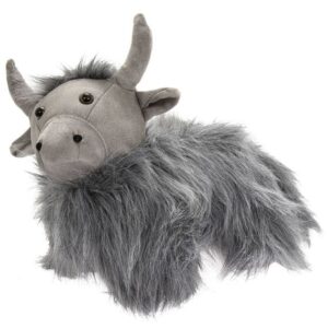 Grey Highland Cow Faux Leather and Fabric Doorstop